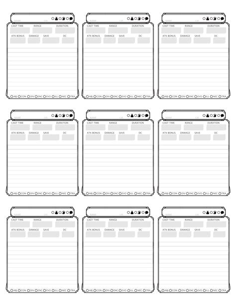 Form Fillable 5e Spell Sheet - Printable Forms Free Online