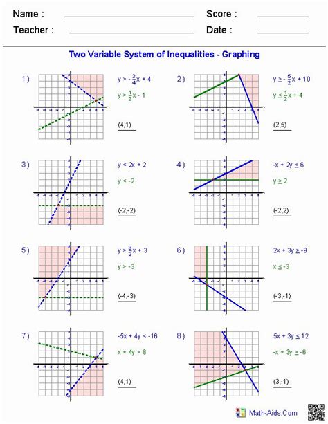 Systems Of Equations Graphing Worksheets