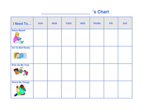 Blank Behavior Chart For Preschoolers - BehaviorChart.net