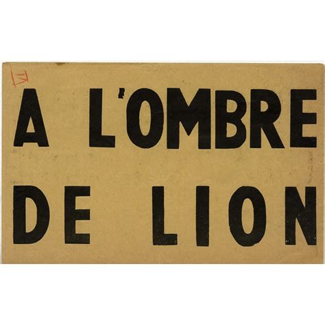 L Ombre De Lion Diffam Tract Surr Aliste