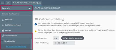 Export Filing ATLAS Fachliche Änderungen zum ATLAS Release 3 0 für