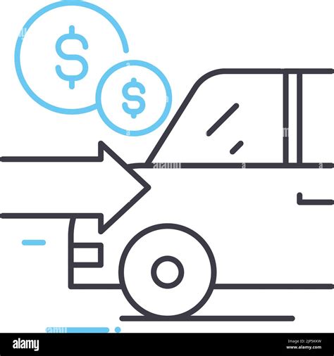 cash on delivery concept line icon, outline symbol, vector illustration ...