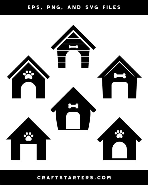 Dog House Silhouette Clip Art