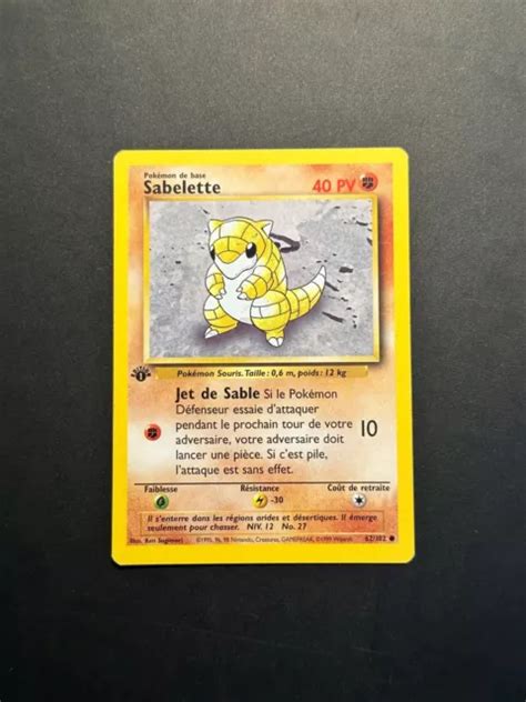 Carte Pokemon Sabelette Set De Base Edition Nm Eur