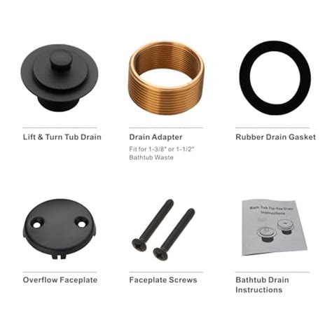 Snapklik Black Bathtub Tub Drain Conversion Kit Assembly Wellup