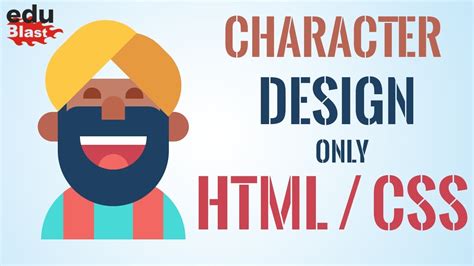 How To Design Cartoon Character With Htmlcss Youtube