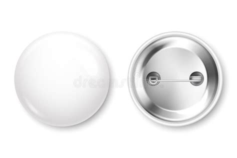 Realistic White Blank Badge 3d Glossy Round Button Pin Badge Mockup