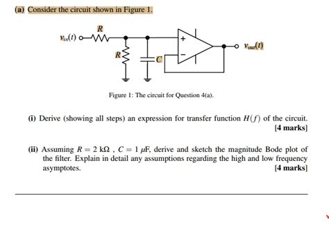 Solved Consider The Circuit Shown In Figure R V Into W Vout T