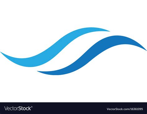 Water wave symbol and icon logo template Vector Image