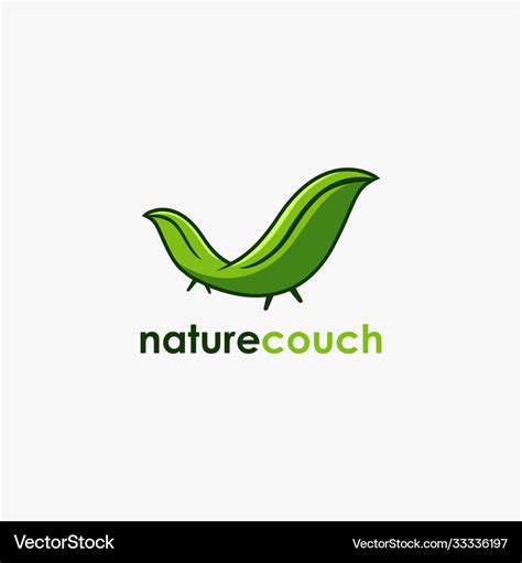 Nature Leaf Couch Logo Icon Template Royalty Free Vector