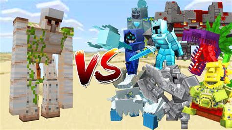 Mutant Iron Golem Vs All Bosses In Mowzie S Mobs Dungeons Ice Warrior