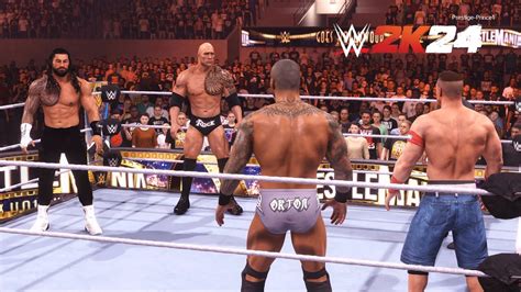 Wwe K The Rock Roman Reigns Vs John Cena Randy Orton Extreme