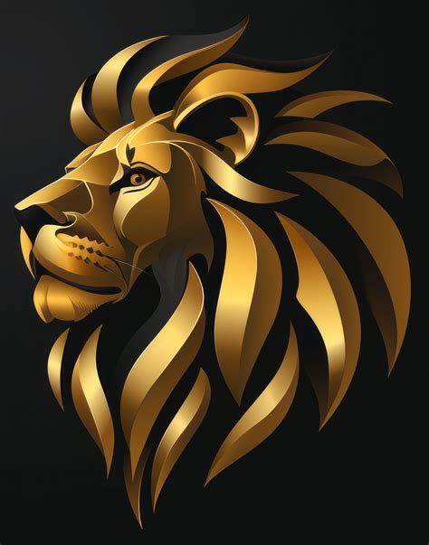 Majestic Golden Lion Logo Striking Digital Print For Business Branding