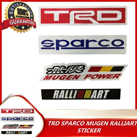 Motor Racing Car Logo Sticker Trd Sparco Mugen Ralliart Racing Development Sticker Decals