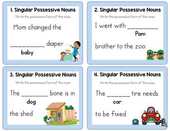 Singular Possessive Nouns Task Cards L B By Learners Of The World