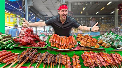 24 Hours Of Eating Bizarre Laos Street Food YouTube