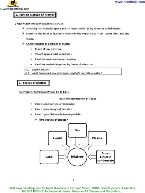 Ncert Notes Class 9 Science Chapter1 Evaporation Liquids