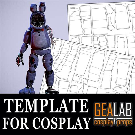 Withered Bonnie PDF/PDO Foam Templates for Cosplay fnaf, Five Nights at ...