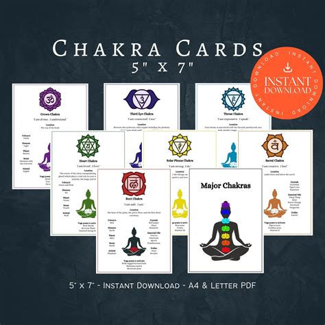 Printable Chakra Cards Download Chakra Printable Printable