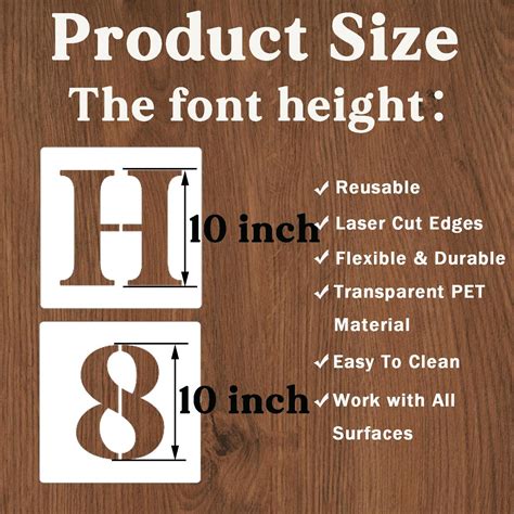 10 Inch Letter Stencils And Numbers 40 Pcs Alphabet Drawing Templates Reusable