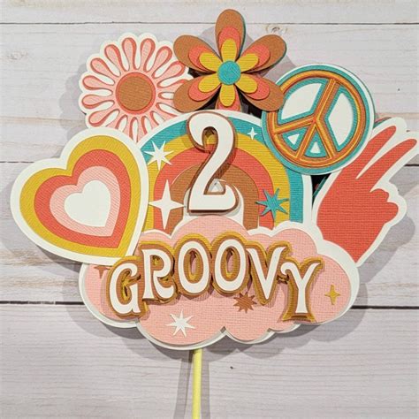 Buy Two Groovy 2nd Birthday Cake Topper Online In India Etsy