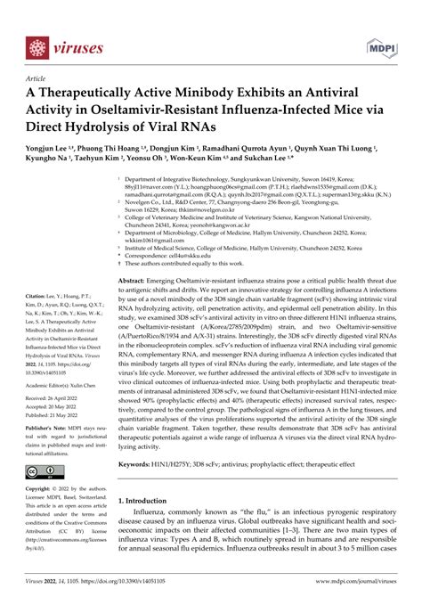 Pdf A Therapeutically Active Minibody Exhibits An Antiviral Activity