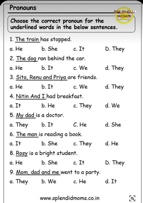 Pronouns Grade 1 Worksheet Artofit