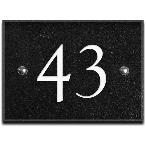 Black Granite House Number 43 Black Granite Door Fittings Granite
