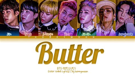 Bts Butter Lyrics Butter Color Coded Lyrics Youtube