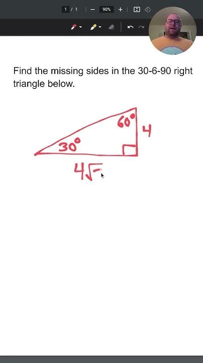 30 60 90 Right Triangle Maths Math Shorts Youtube