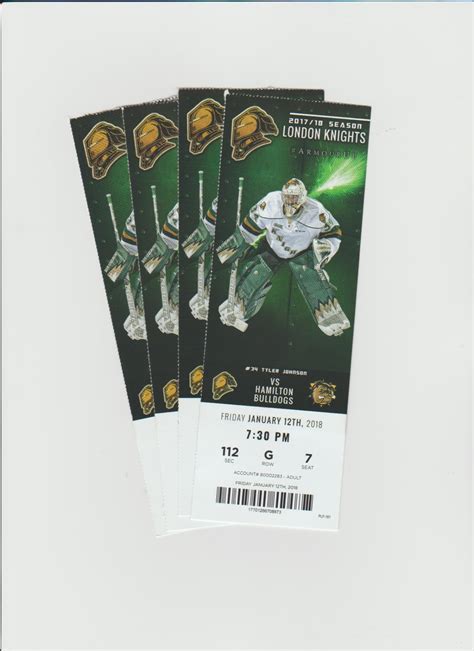 Auctions > Online Auction 2017 > London Knights Tickets x 4 (Ilderton Jets)