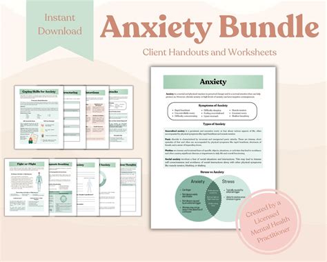 Anxiety Worksheet Mental Health Worksheets Anxiety Handouts Counseling