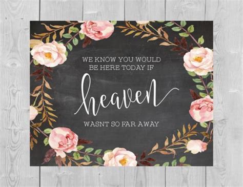 Printable Heaven Chalkboard Sign We Know You Would Be Here Today If