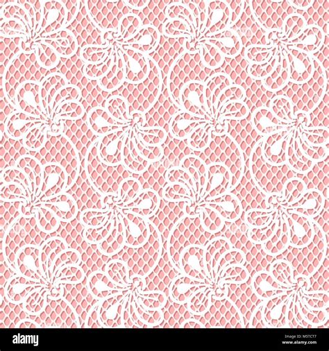 Seamless Flower Lace Pattern On Pink Background Stock Vector Image