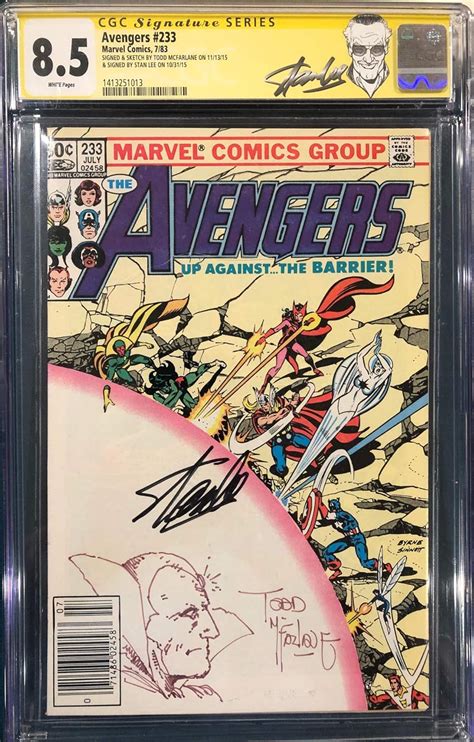 STAN LEE Signed TODD MCFARLANE ORIGINAL Sketch Art CGC VISION AVENGERS