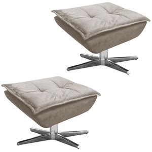 Kit Puff s Decorativos Base Giratória Cromada Charger Suede Nude G Gran Belo Leroy Merlin
