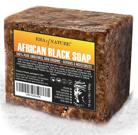 Era Of Nature Best Raw Organic African Black Soap For Dry