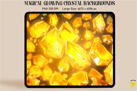 Magical Yellow Crystal Backgrounds By Mulew Art Thehungryjpeg