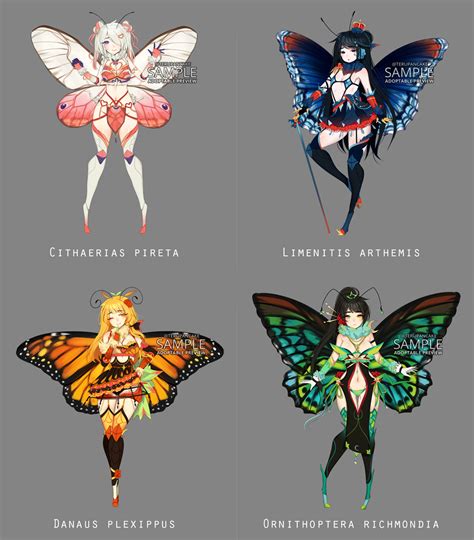 Paypal Butterfly Girl Adoptable Set Closed By Terukyu On Deviantart Fantasy Character