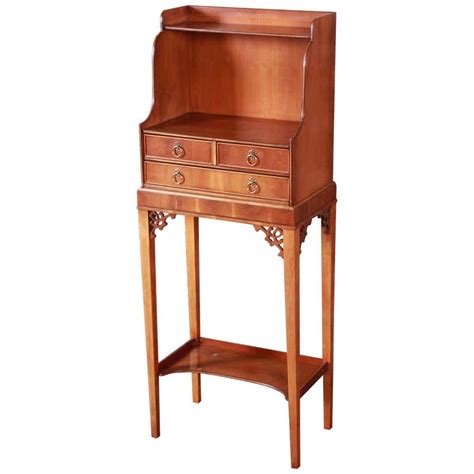 Baker Furniture Chippendale Style Narrow Writing Desk Or Entry Table At