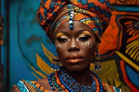 Premium AI Image | African queen A close up of a person with a face ...