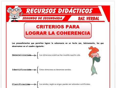 Criterios Para Lograr La Coherencia Para Segundo De Secundaria