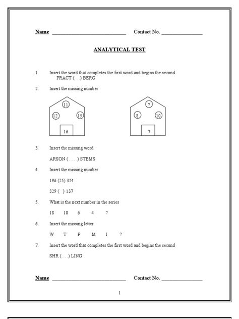 Analytical Test 123 Pdf