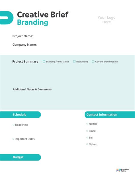 Branding Creative Brief Template Function Point