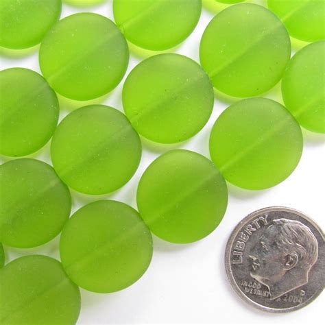 15mm Flat Coin Glass Beads Etsy