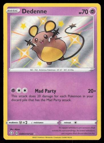 Dedenne Sv Sv Shiny Holo Rare Pokemon Shining Fates Nm Ebay