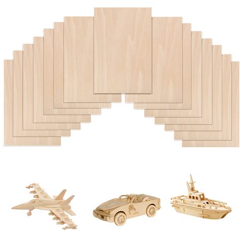 Buy 15 Pack Balsa Wood Sheets for Cricut Maker Craft Wood Sheets ...