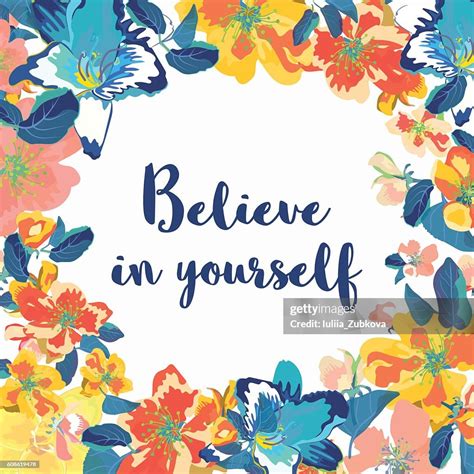 Believe In Yourself Motivational Quote Typography Art Vector High Res Vector Graphic Getty Images