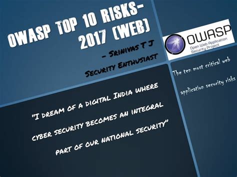 Owasp Top 10 Vulnerabilities 2017 Ppt