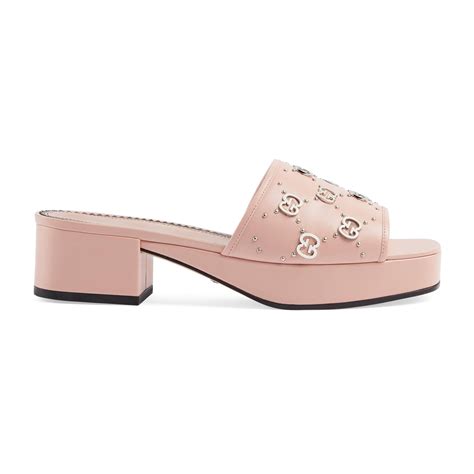 Gucci Interlocking G Slide Sandal In Pink Lyst